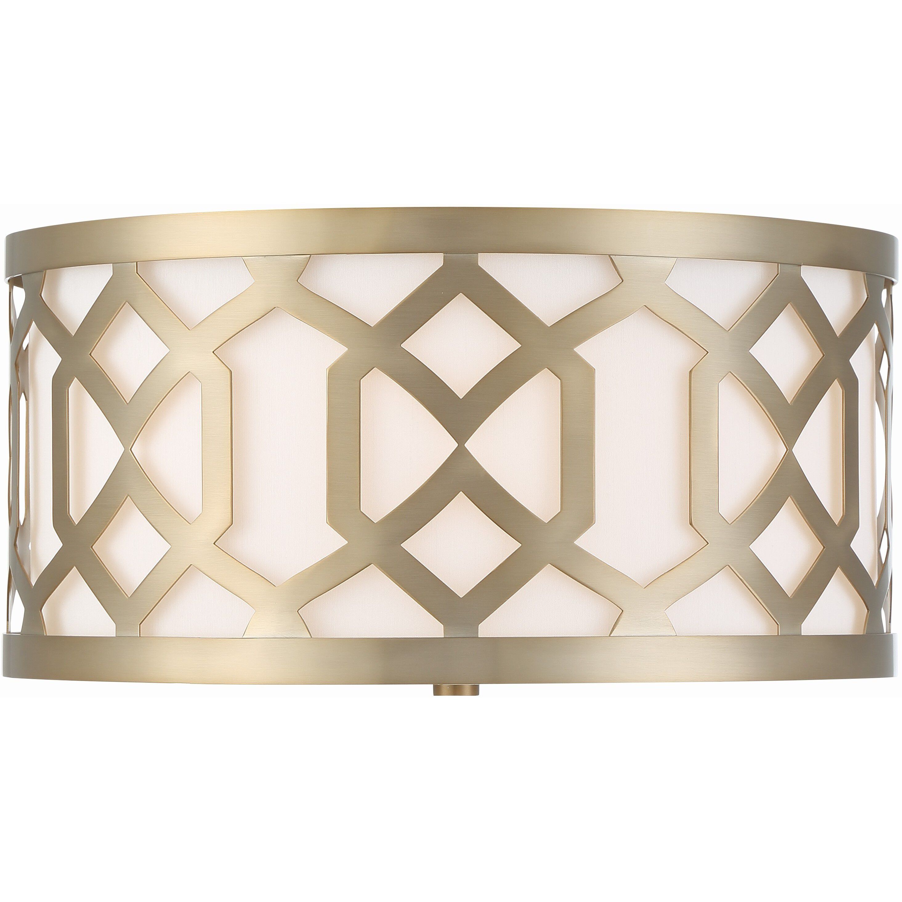 Jennings 3 Light 16.25 inch Aged Brass Flush Ceiling Light
