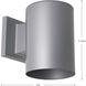 Cylinder Outdoor Wall Cylinder in Metallic Grey, LED Lamping, Progress LED