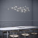 Constellation Ursa Minor LED 55 inch Satin Nickel Chandelier Ceiling Light in 3000K, White Optical Acrylic, 10 FT. Cord