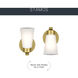 Stamos 1 Light 5 inch Brushed Gold Wall Sconce Wall Light in Satin Etched Glass