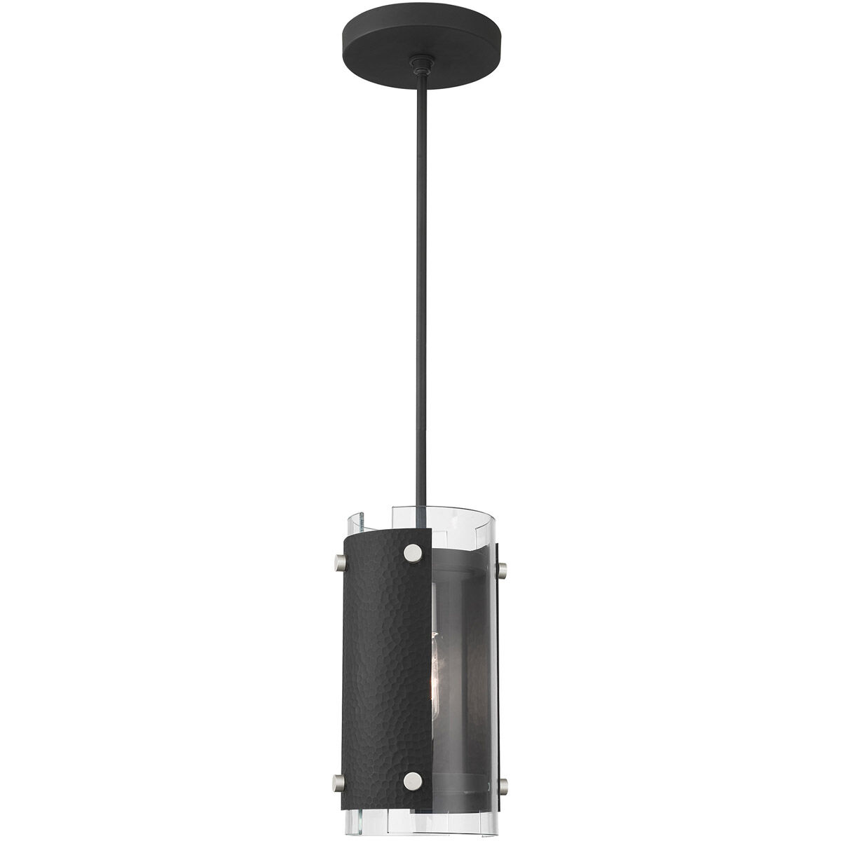 Barcelona 1 Light 8 inch Black with Brushed Nickel Accents Pendant Ceiling Light