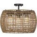 Piper 3 Light 15 inch Natural Black Outdoor Ceiling