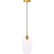 Collier 1 Light 6.1 inch Brass Pendant Ceiling Light
