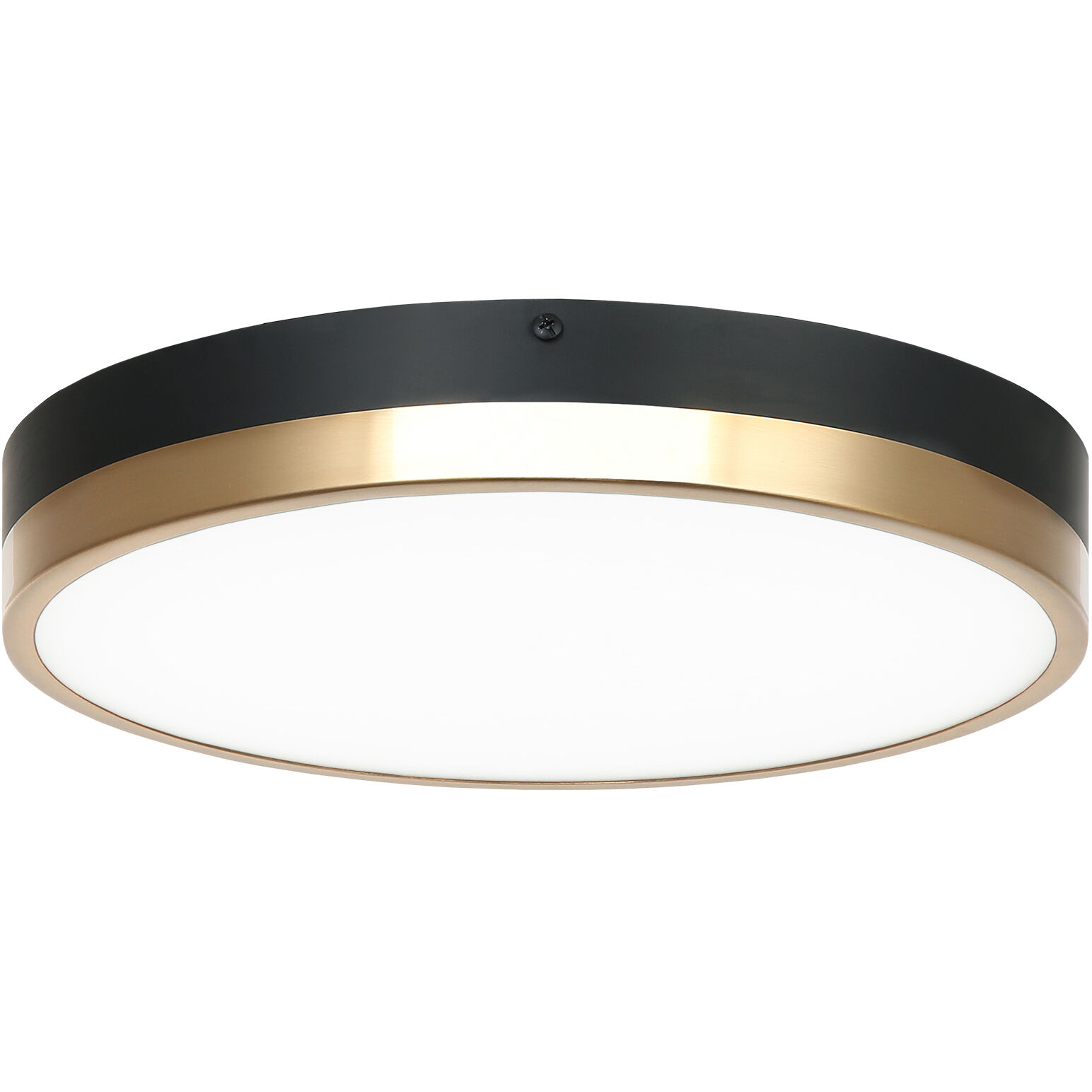 Tone LED 12 inch Black and Aged Gold Brass Flush Mount Ceiling Light