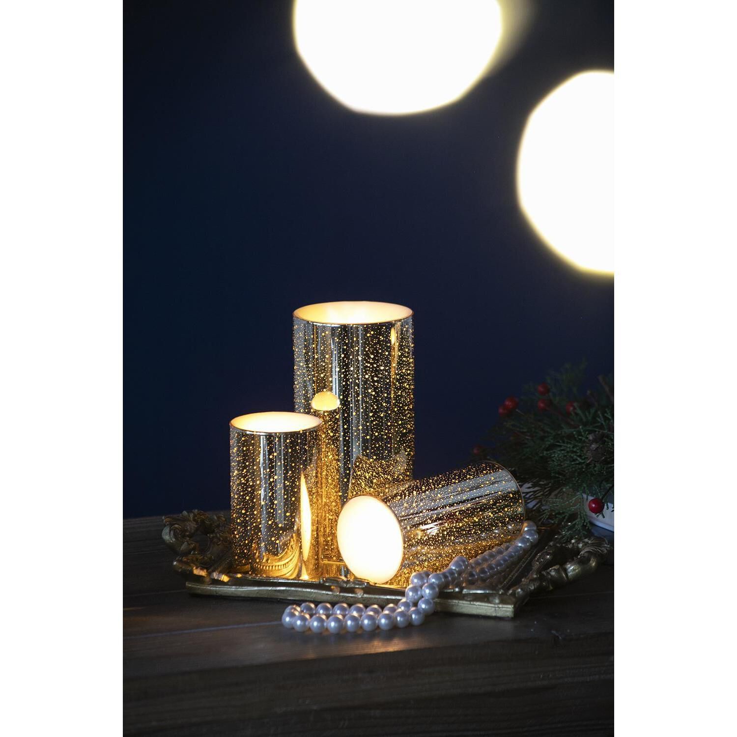 Speckled 8 X 4 inch LED Candle