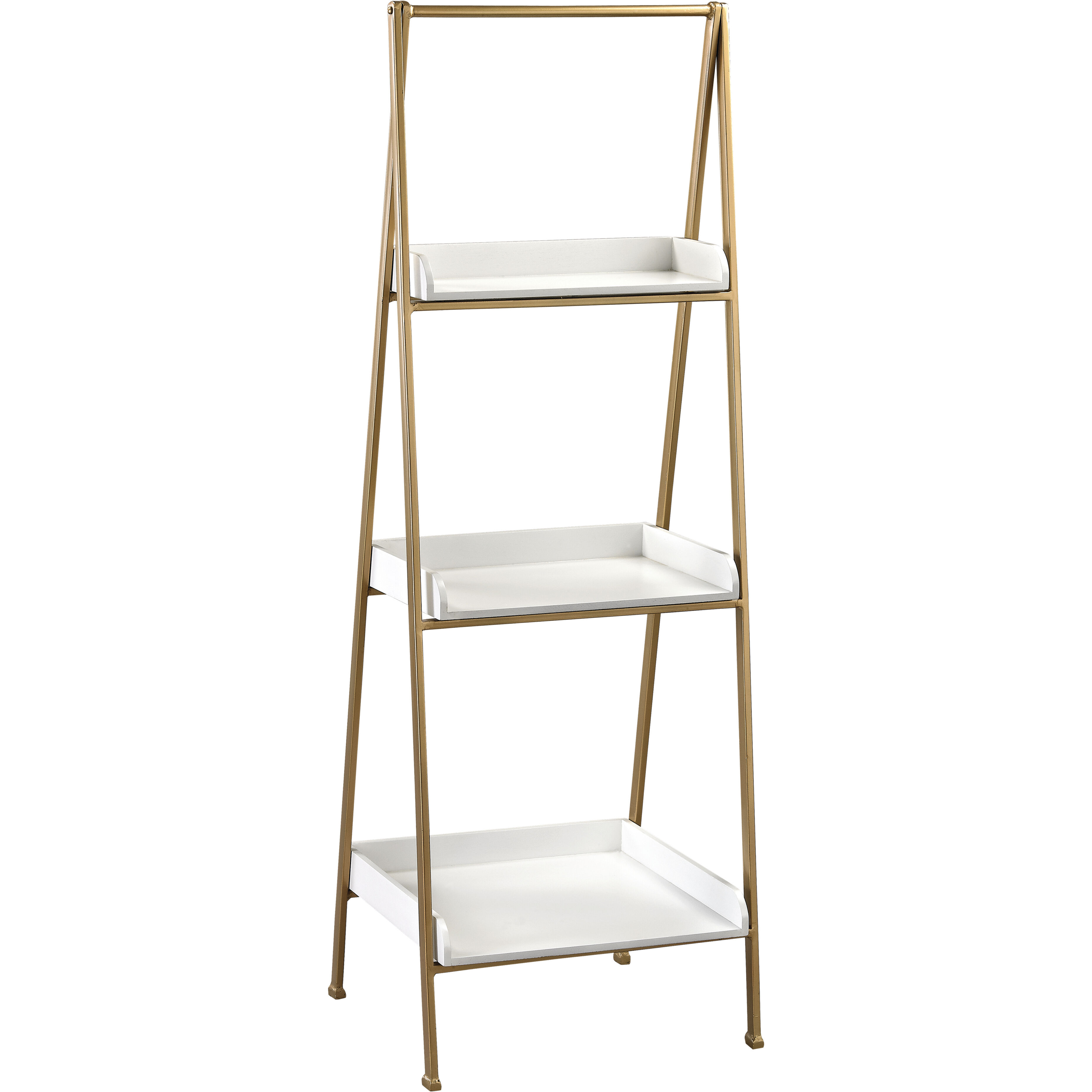 Kline Gloss White with Gold Bookshelf