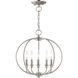 Milania 5 Light 16 inch Brushed Nickel Convertible Mini Chandelier/Ceiling Mount Ceiling Light