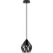 Carlton 1 Light 7.2 inch Matte Black and Silver Pendant Ceiling Light
