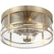 Lunden 3 Light 13 inch Modern Gold Flush Mount Ceiling Light