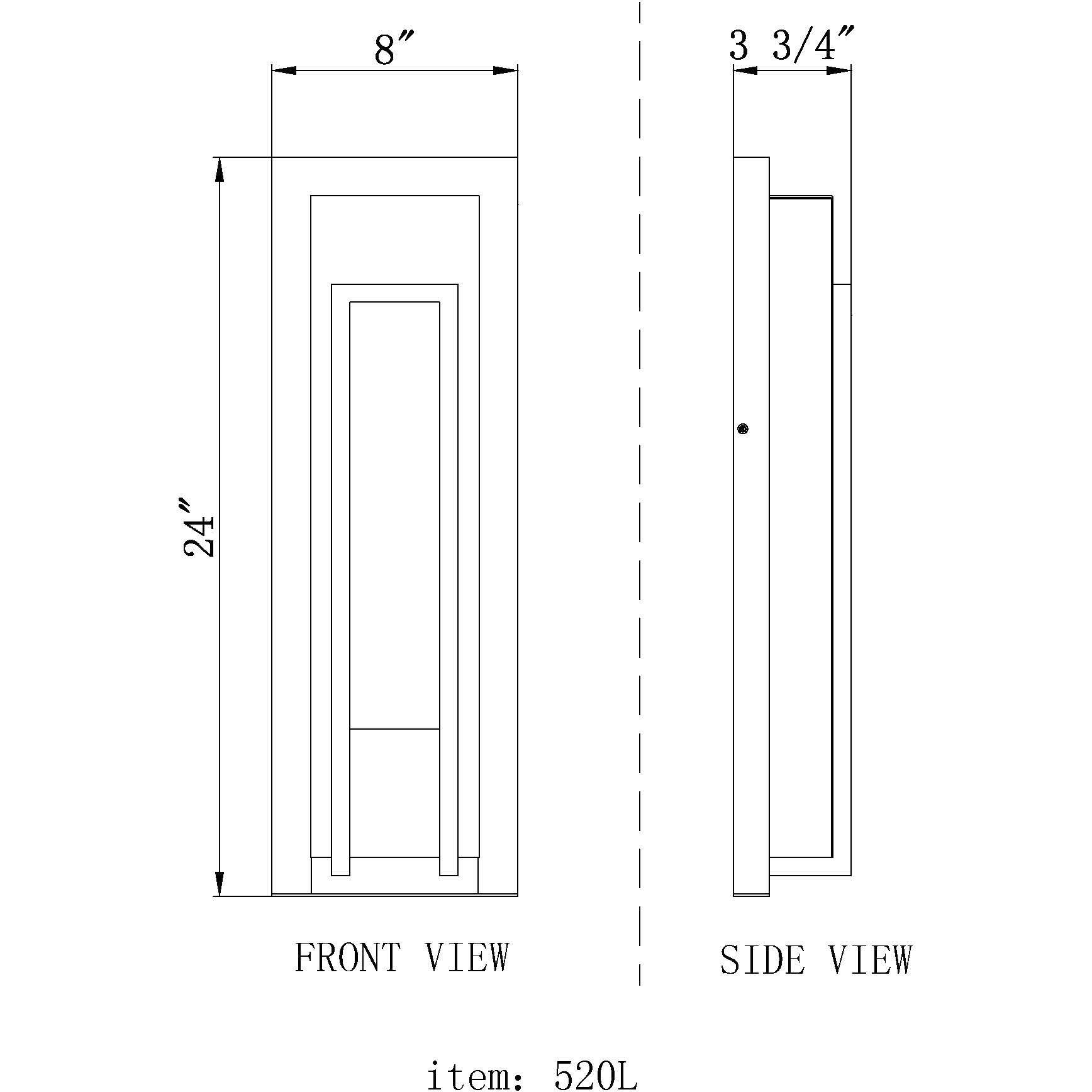 Keaton LED 24 inch Black Outdoor Wall Light
