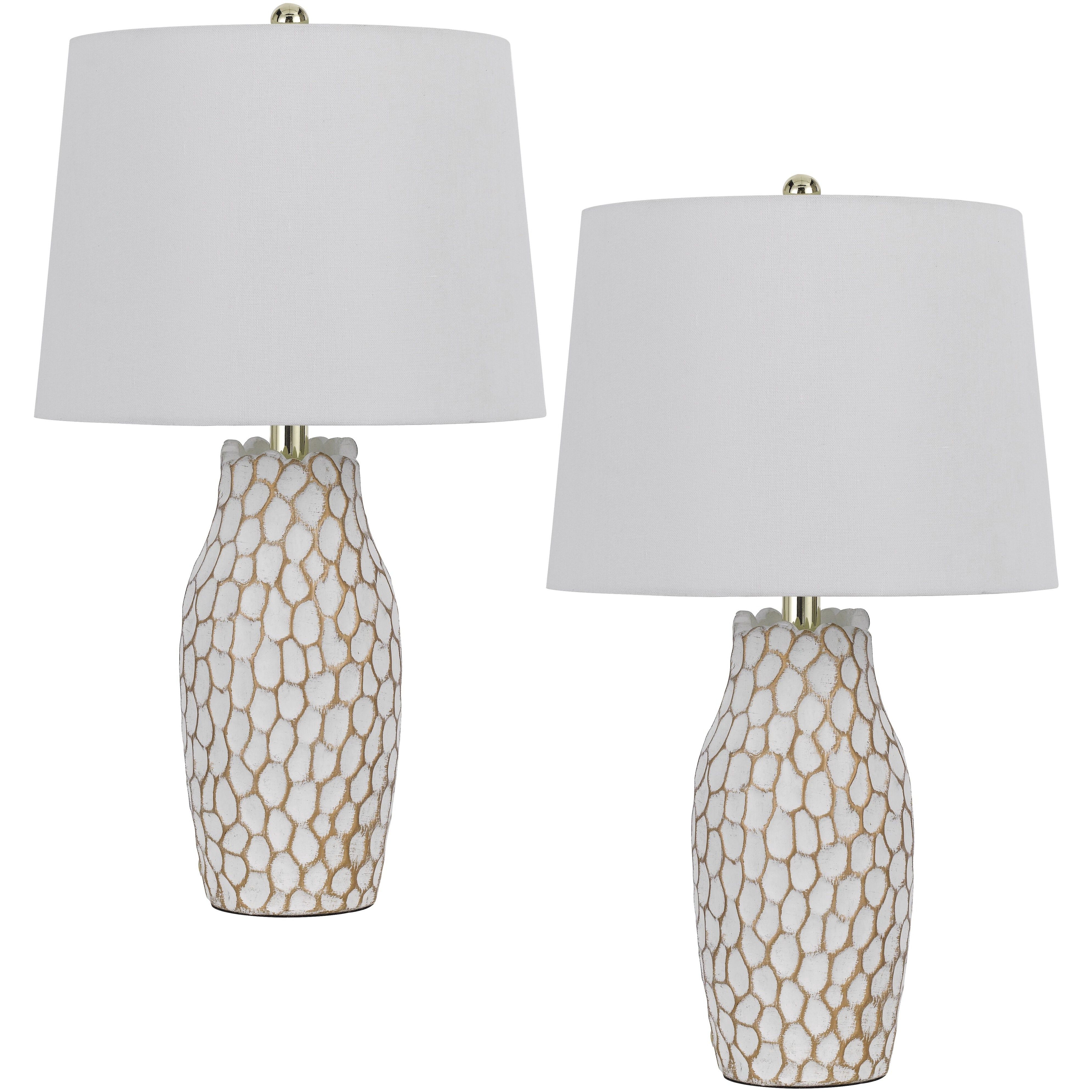 Elmira 22.5 inch 100.00 watt White Table Lamp Set Portable Light, Pair