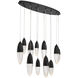 Ecrou Linear Chandelier Ceiling Light in Black