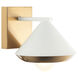 Velax 1 Light 6.5 inch White Wall Sconce Wall Light in White and Aged Gold Brass