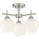 Camrin 3 Light 16 inch Brushed Nickel Semi-Flush Ceiling Light