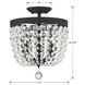 Archer 3 Light 11.5 inch Black Forged Semi Flush Ceiling Light in Clear Hand Cut