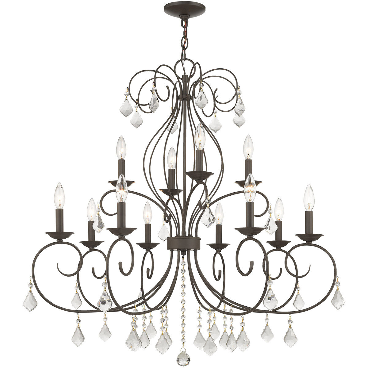 Donatella 12 Light 34.63 inch English Bronze Chandelier Ceiling Light