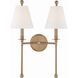 Riverdale Bath Wall Light in Aged Brass