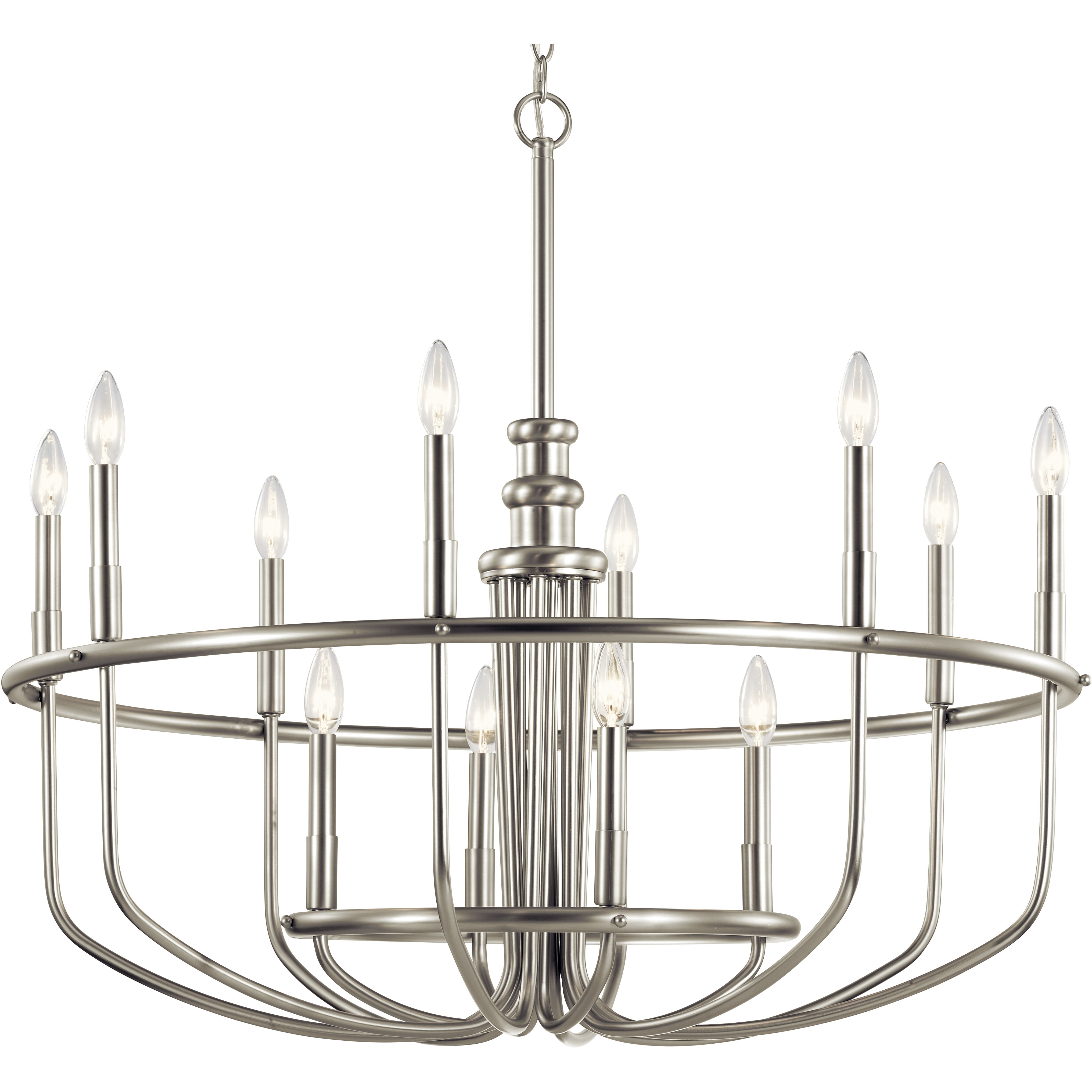 Capitol Hill 12 Light 34.75 inch Brushed Nickel Chandelier 1 Tier Large Ceiling Light, Large