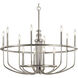 Capitol Hill 12 Light 34.75 inch Brushed Nickel Chandelier 1 Tier Large Ceiling Light, Large