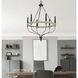 Grove 6 Light 26 inch Drifted Wood and Black Chandelier Ceiling Light