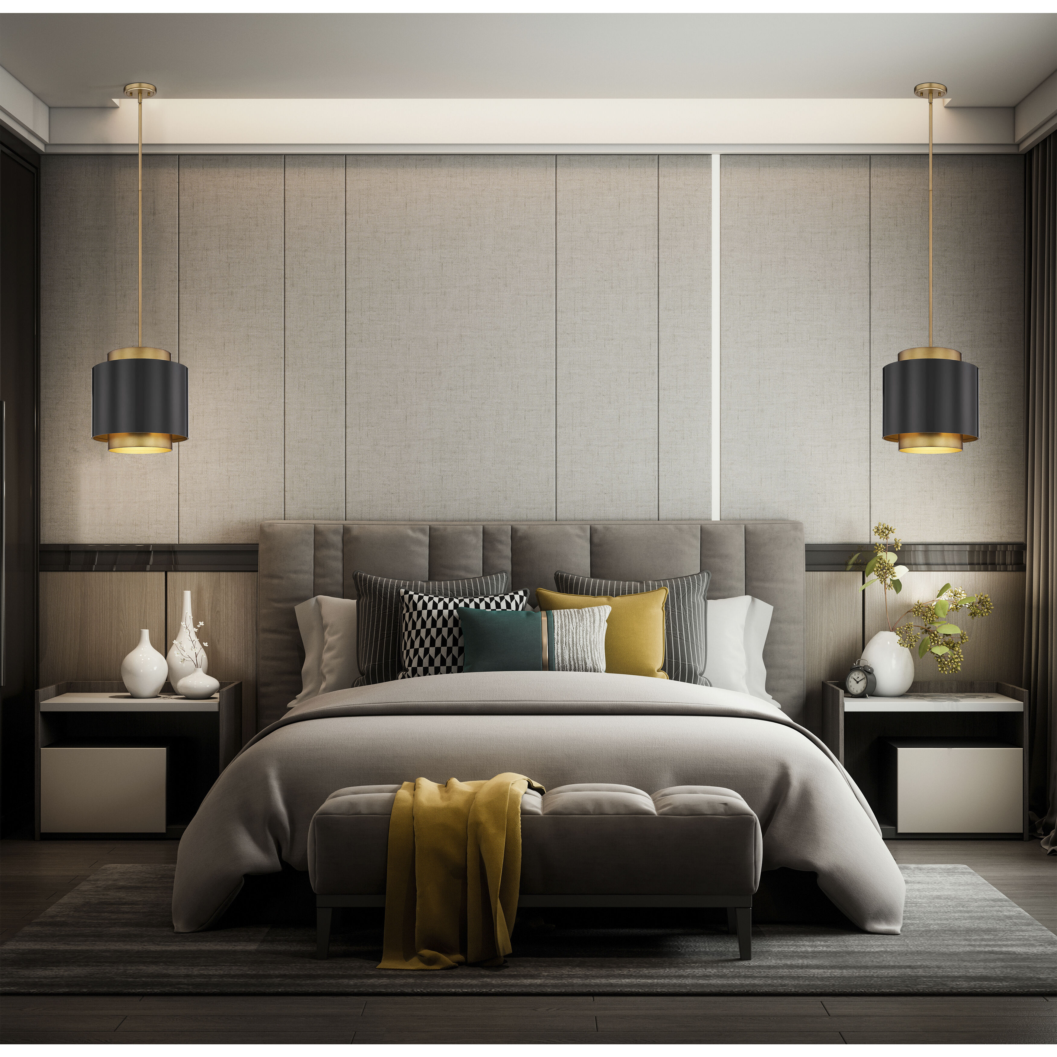 Harlech 1 Light 12.25 inch Bronze and Rubbed Brass Pendant Ceiling Light in Bronze and Brass