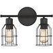 Industrial 2 Light 15 inch Oil Rubbed Bronze Bathroom Vanity Light Wall Light
