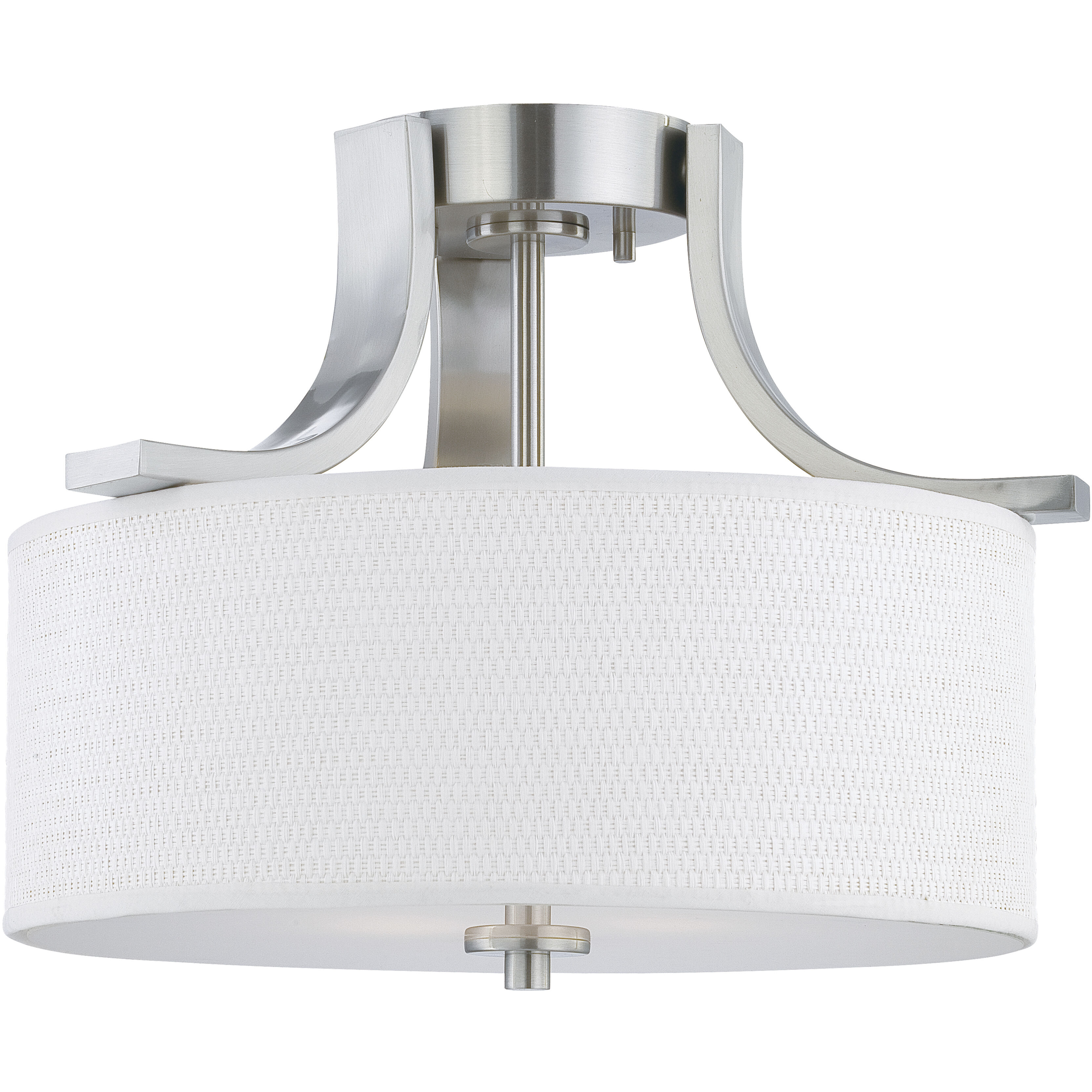 Pendenza 2 Light 15.25 inch Brushed Nickel Semi Flush Mount Ceiling Light