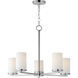 Lateral 5 Light 24 inch Satin Nickel Chandelier Ceiling Light in Satin White
