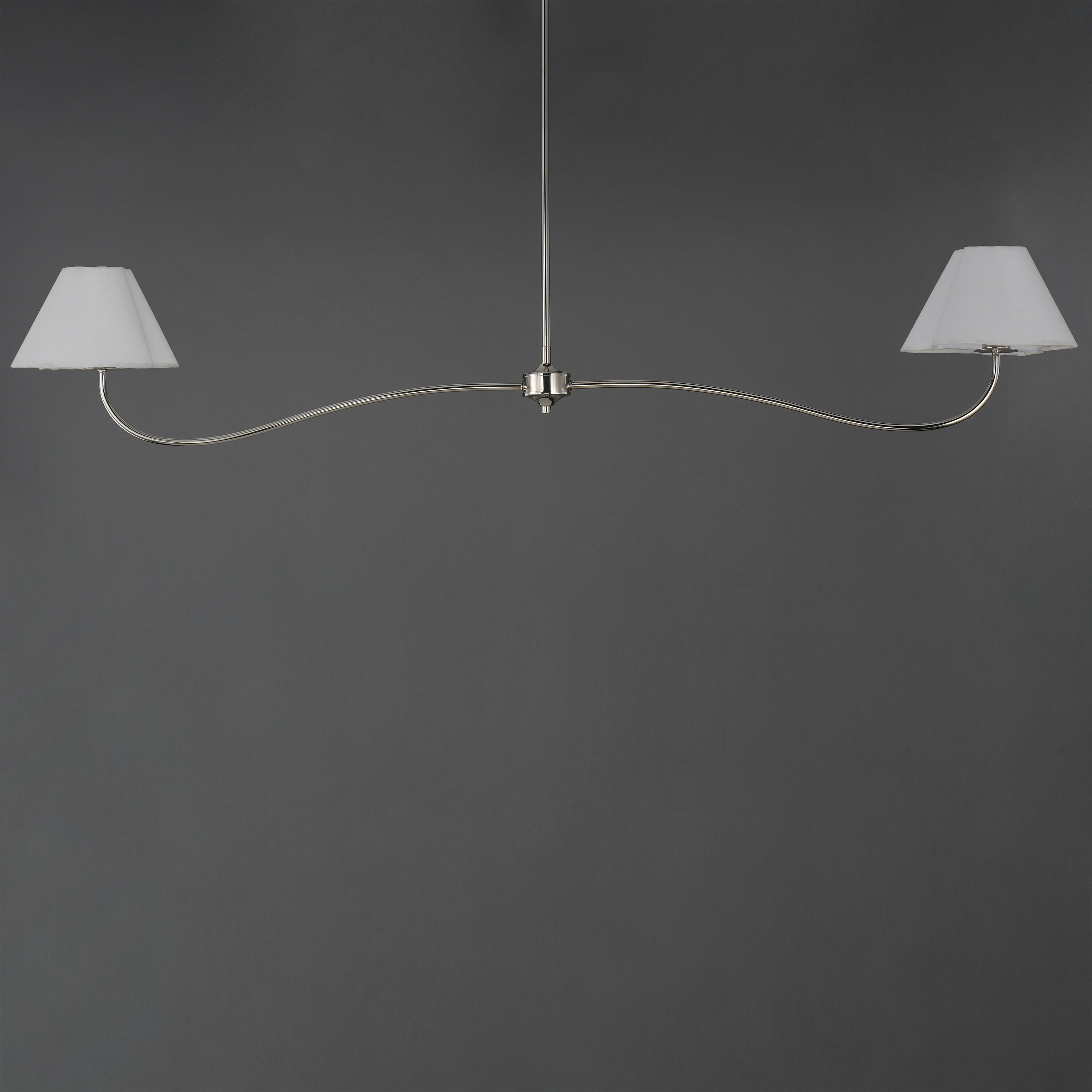 Saxon 2 Light 62 inch Polished Nickel Linear Pendant Ceiling Light