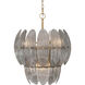 Marclaire 6 Light 19.75 inch Legacy Brass Pendant Ceiling Light in Grey Textured Handmade Glass