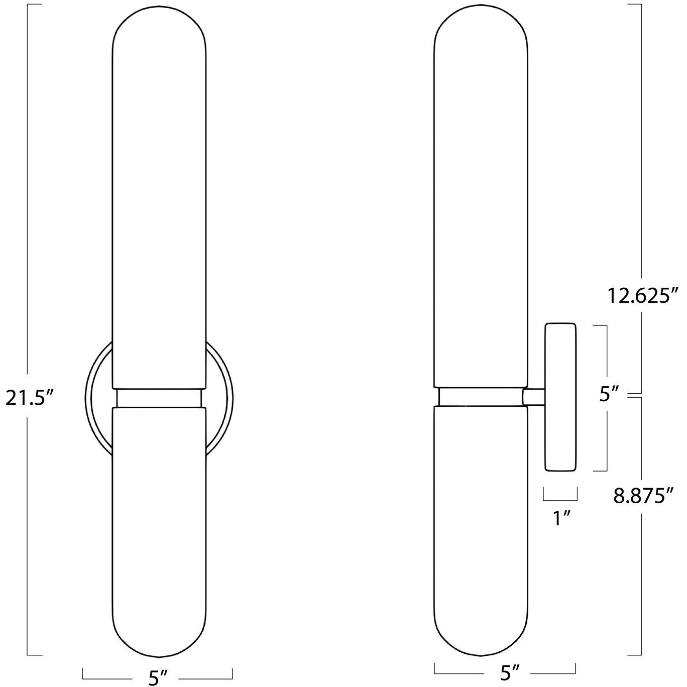 Salon LED 5 inch Oil Rubbed Bronze Wall Sconce Wall Light, Large