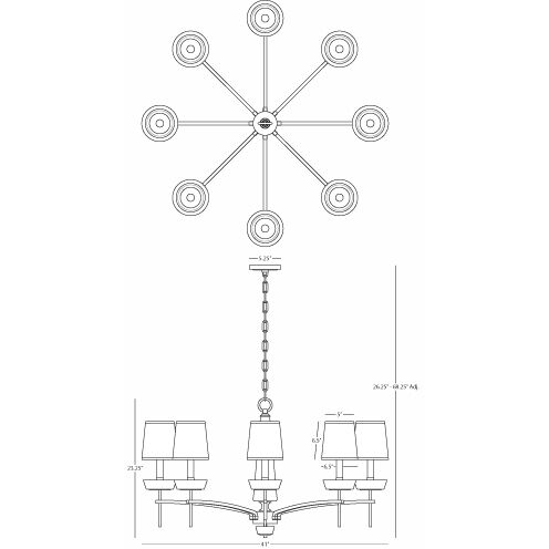 Cristallo 8 Light 41 inch Polished Nickel Chandelier Ceiling Light in Smoked Crystal