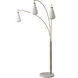 Concord 85 inch 60.00 watt Walnut and Weathered Brass with Black Arc Floor Lamp Portable Light