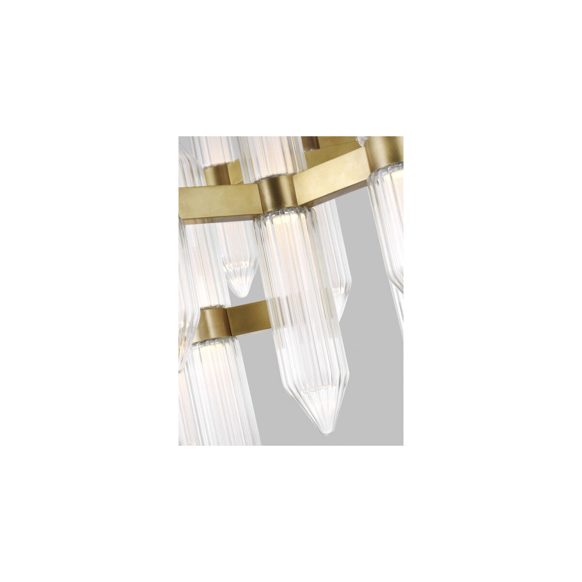 Avroko Langston LED 21.5 inch Plated Brass Chandelier Ceiling Light, Integrated LED