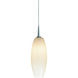 Ciro LED 3.6 inch Matte Chrome Small Pendant Ceiling Light in White Glass