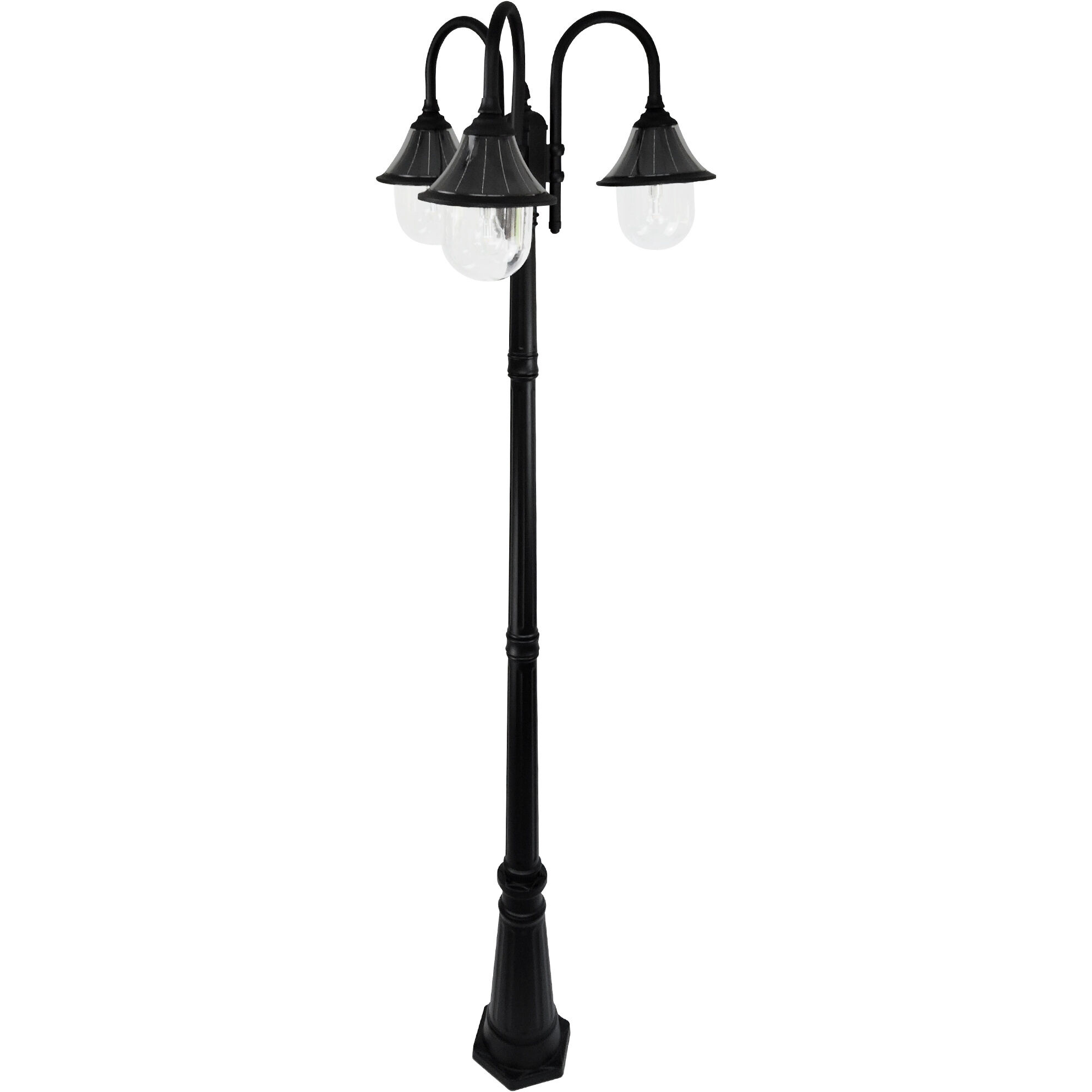 Orion 3 Light 94.63 inch Black Post Light, Solar