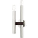 Helsinki 2 Light 7 inch Brushed Nickel with Bronze Accents Sconce Wall Light