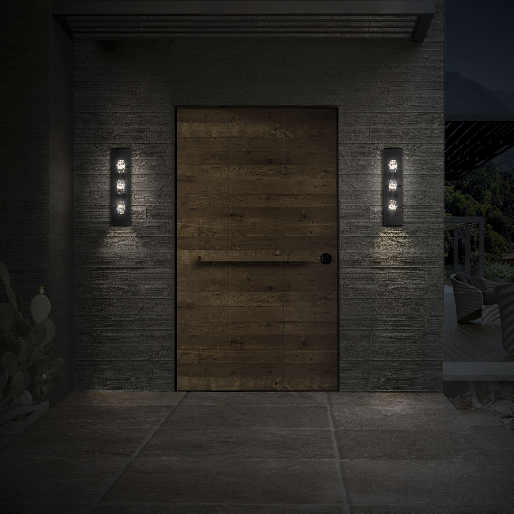 Strata LED 22 inch Black Outdoor Wall Light, Beyond