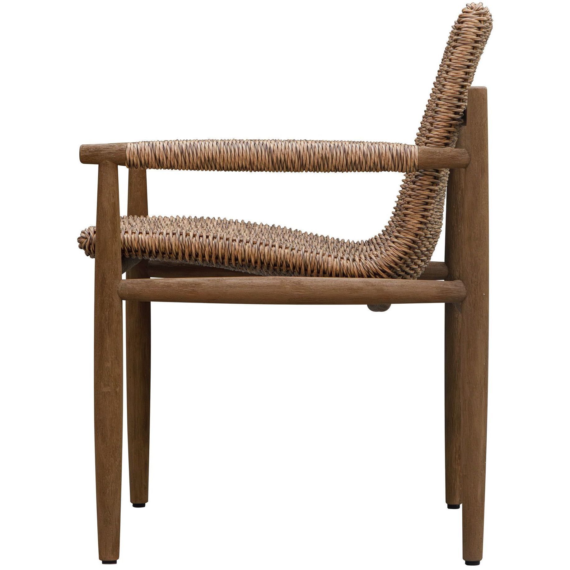 Sumba Twisted Golden Flax and Weathered Driftwood Outdoor Lounge Chair