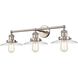 English Pub Vanity Light Wall Light in Satin Nickel, Clear Glass