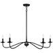 Traditional 5 Light 42 inch Matte Black Chandelier Ceiling Light