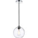 Cashel 1 Light 8 inch Chrome Pendant Ceiling Light