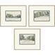 Distant Landscape Green and Blue and Black and White Framed Art