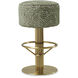 Carleton 30.71 inch Brushed Brass and Camari Green and Swivel Base Bar Stool