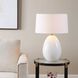 Avery 24.5 inch 150 watt White Crackled Glaze and Antique Brass Table Lamp Portable Light