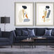 Silhouette Blocks Blue and Beige and Gray and Orange Framed Art