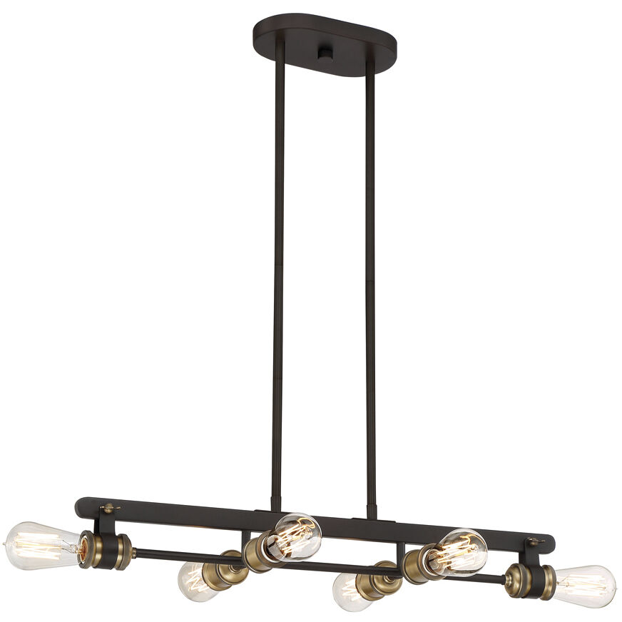 Miles 6 Light 34 inch Vintage Bronze Chandelier Ceiling Light