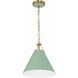 Xavier 1 Light 12 inch Vibrant Gold Mini Pendant Ceiling Light in Vibrant Gold and Green
