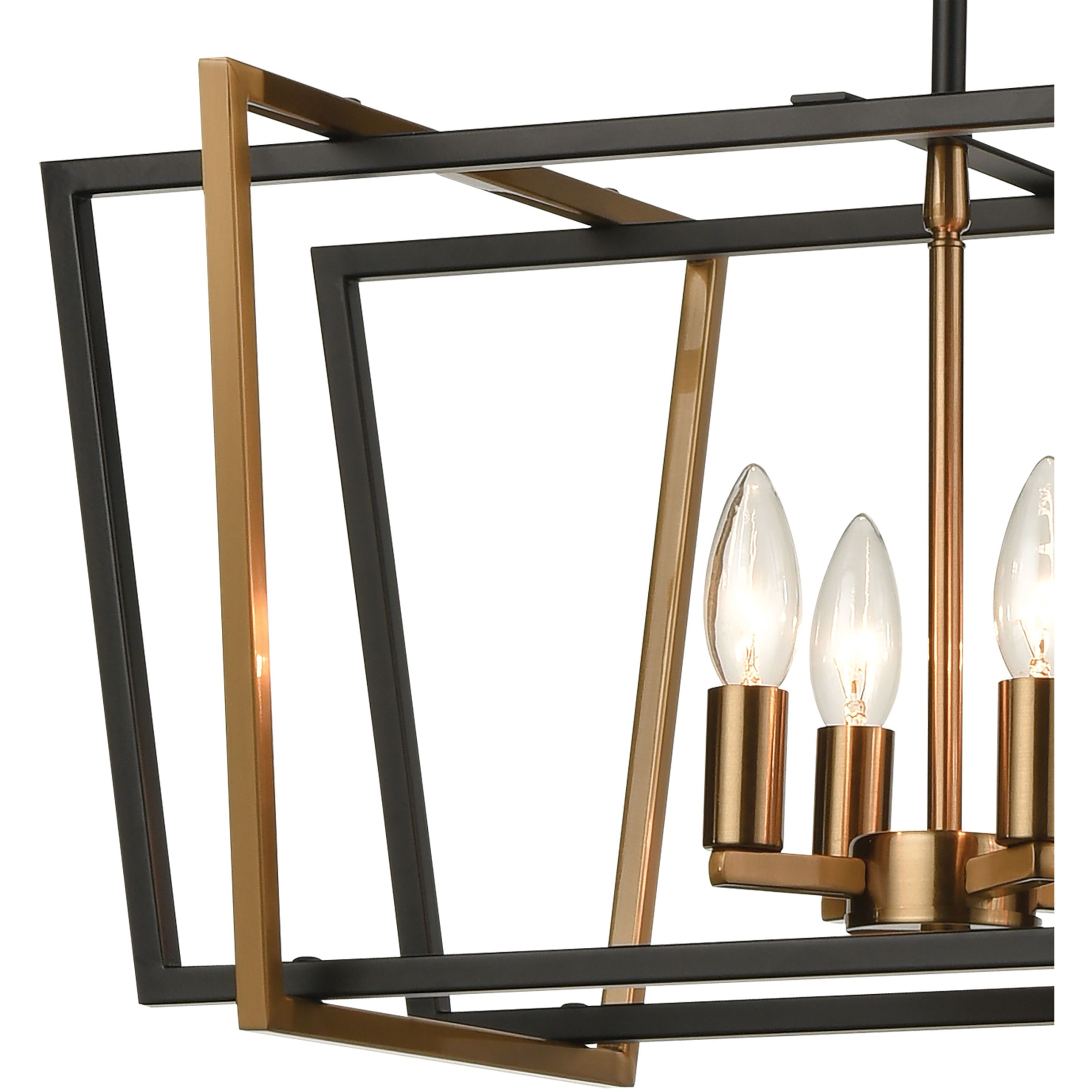 Bridgette 8 Light 36 inch Matte Black Linear Chandelier Ceiling Light