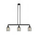 Franklin Restoration Small Bell Cage LED 38.5 inch Matte Black Island Light Ceiling Light in Silver Plated Mercury Glass, Franklin Restoration
